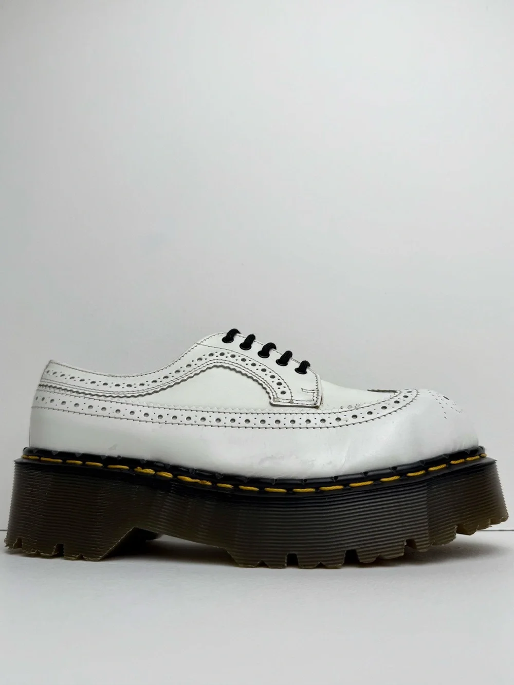 Vintage Dr. Martens Made in England Wingtip Steel Toe Platform Oxfords UK 6